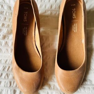 Toms block heel pumps natural leather